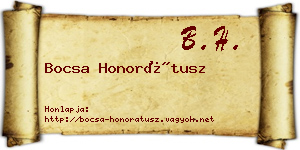 Bocsa Honorátusz névjegykártya